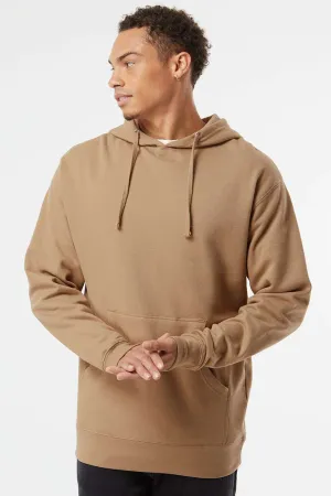 Independent Trading Company Mens Hooded Sweatshirt Hoodie w/ Pouch Pocket - Sandstone Brown