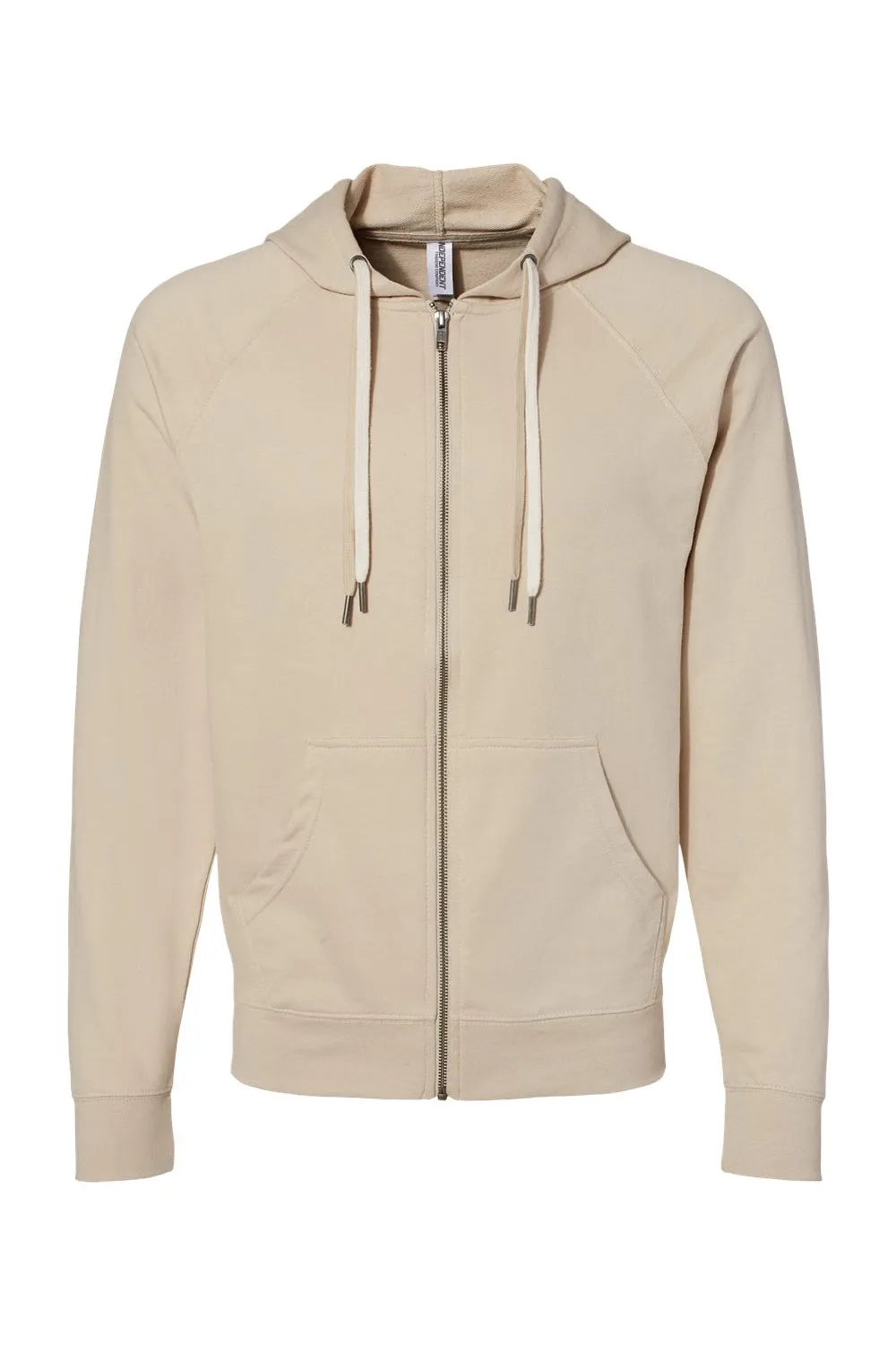 Veste à capuche indépendante pour hommes avec fermeture éclair complète et poches - Sable