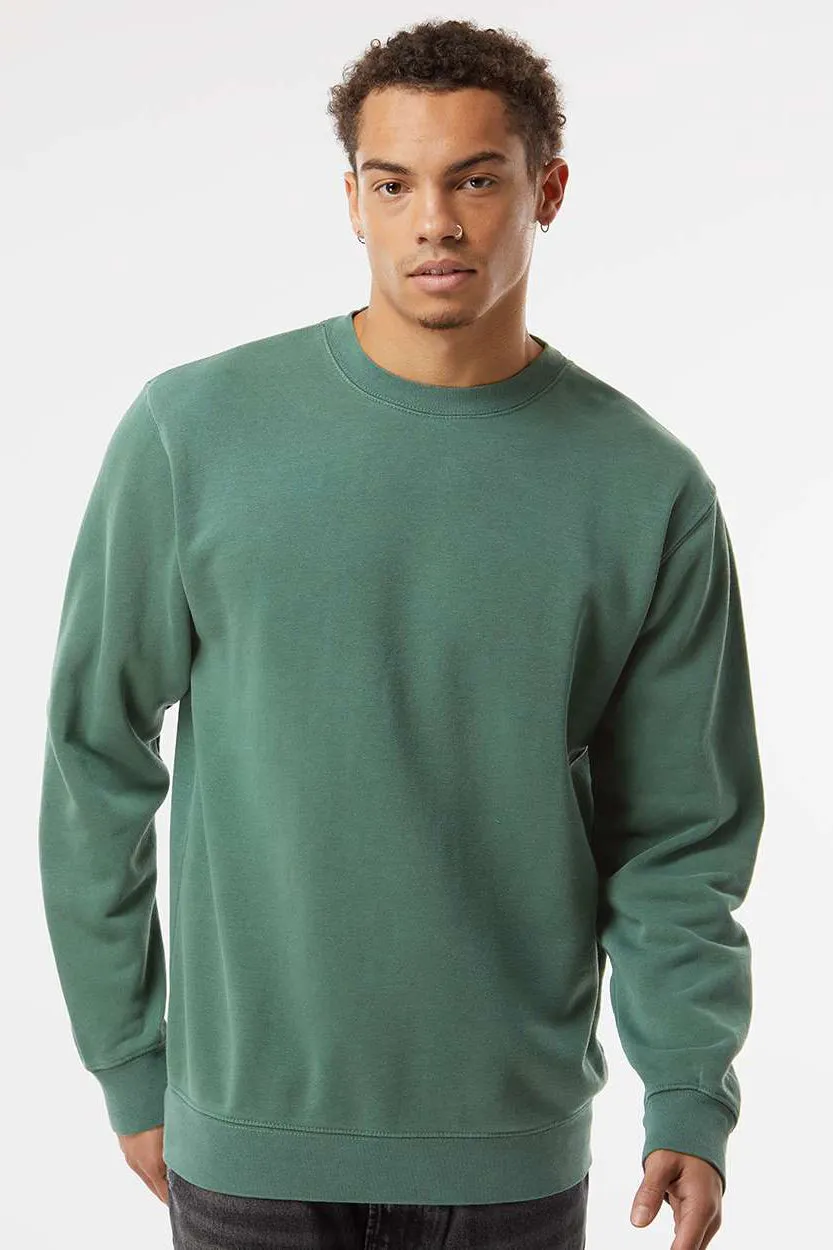 Independent Trading Company Sweat-shirt à col rond teint avec pigment pour hommes - Vert alpin