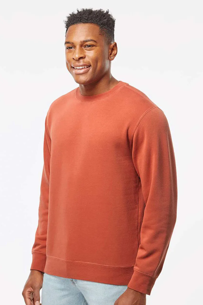 Independent Trading Company Sweat-shirt à col rond teinté au pigment pour hommes - Ambre