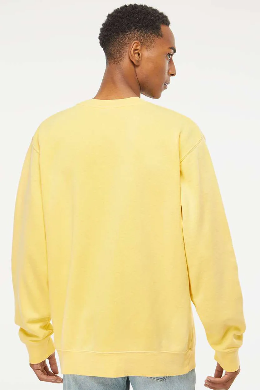 Independent Trading Company Sweat-shirt à col rond teint avec pigment pour homme - Jaune