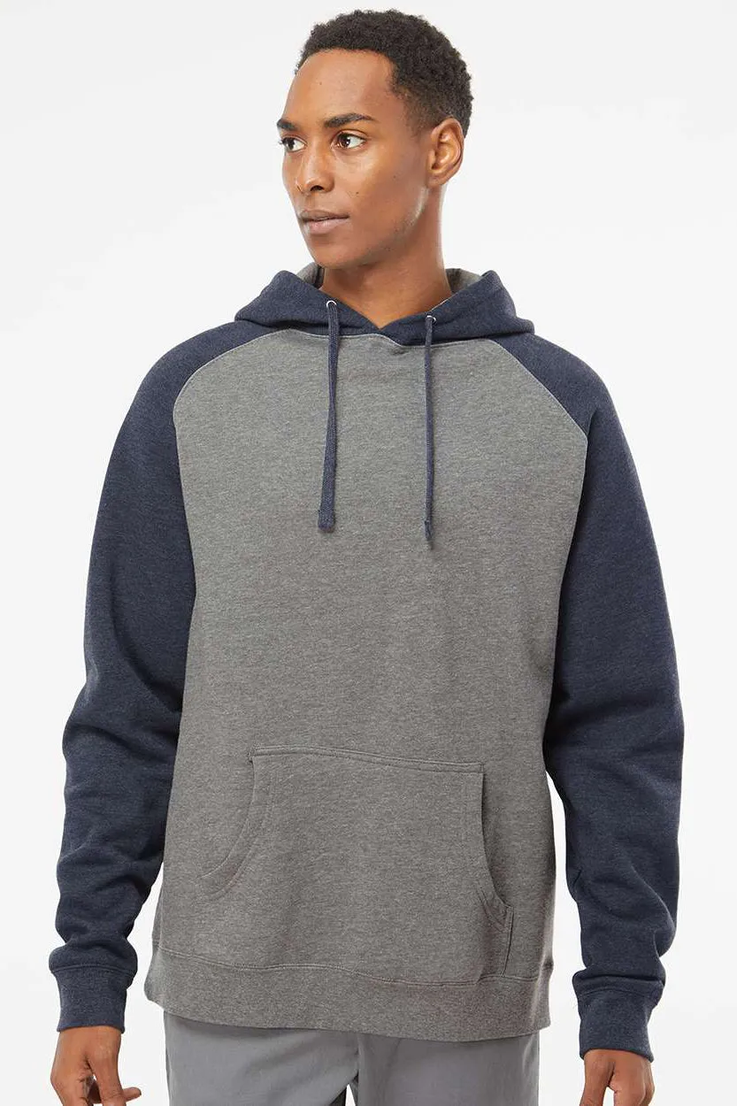 Veste à capuche indépendante pour hommes avec poches kangourou - Gris acier métallisé/Classique bleu marine