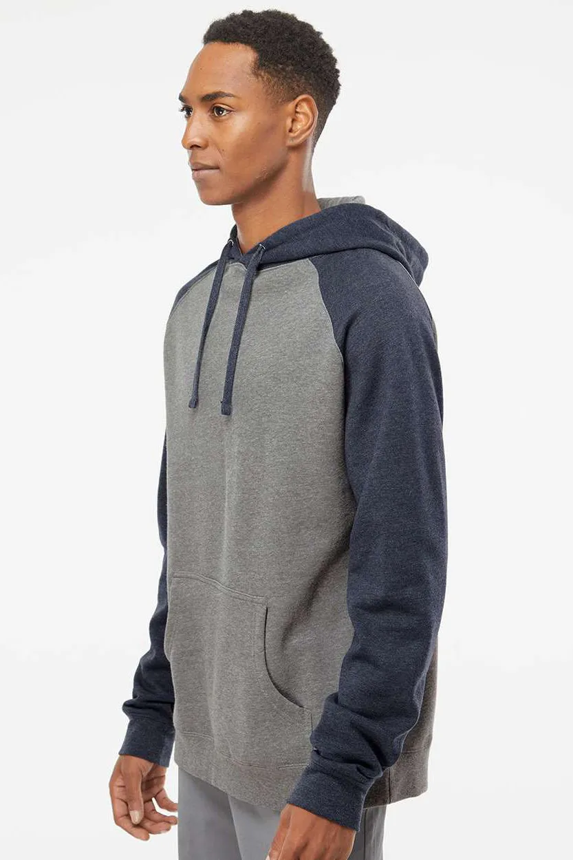 Veste à capuche indépendante pour hommes avec poches kangourou - Gris acier métallisé/Classique bleu marine