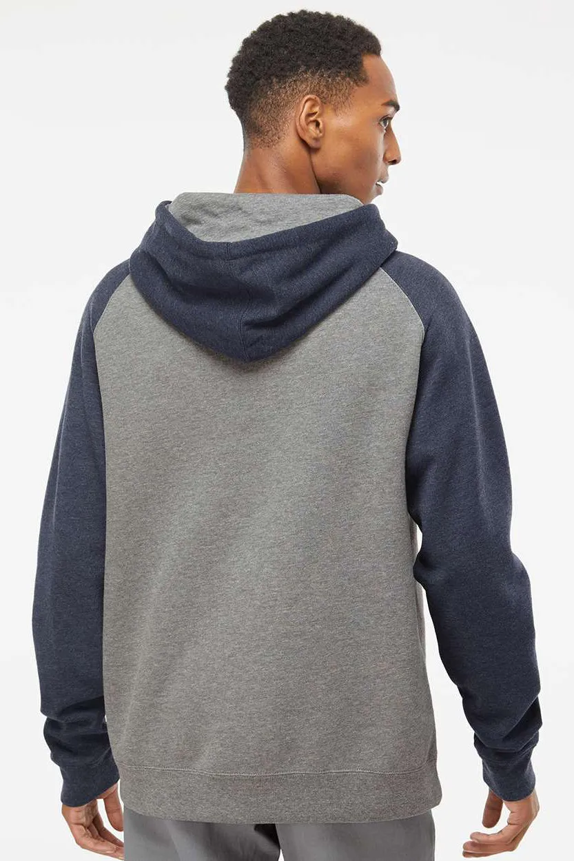 Veste à capuche indépendante pour hommes avec poches kangourou - Gris acier métallisé/Classique bleu marine