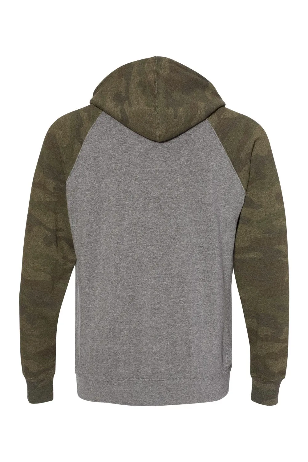 Veste à capuche avec poche kangourou Special Blend pour hommes de Independent Trading Company - Camouflage Gris Nickel Heather/Vert Forêt