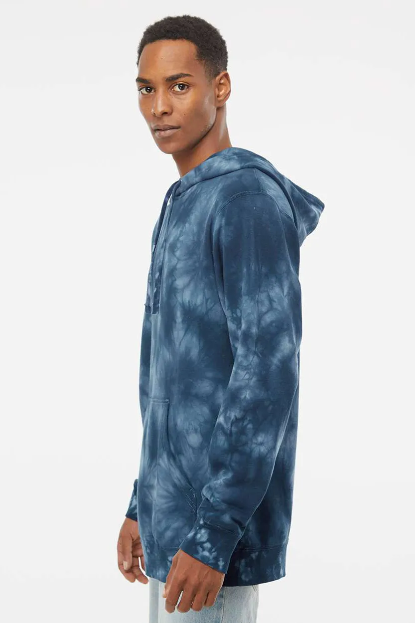 Independent Trading Company Sweat à capuche pour hommes en teinture nouée avec poche kangourou - Bleu marine