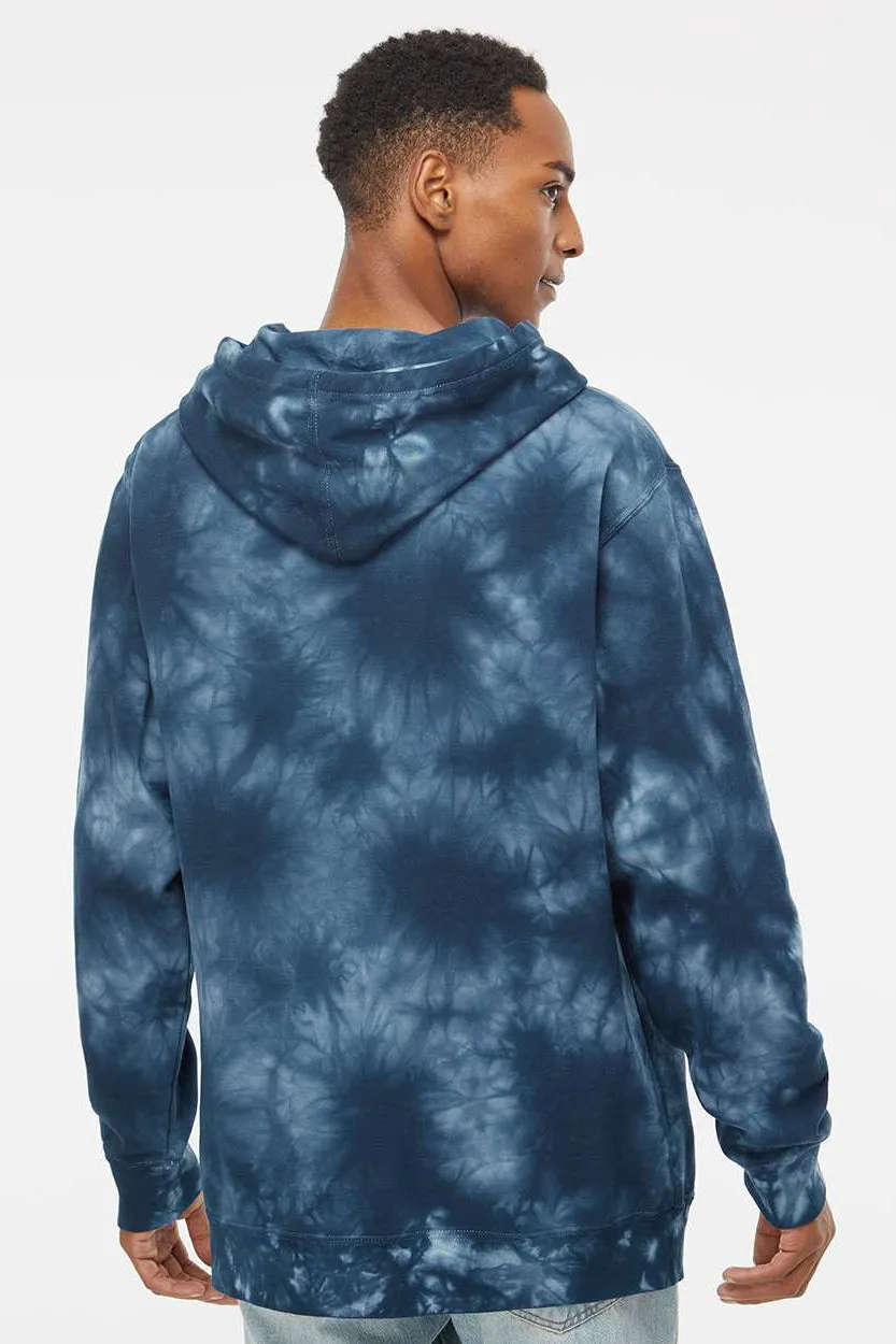 Independent Trading Company Sweat à capuche pour hommes en teinture nouée avec poche kangourou - Bleu marine