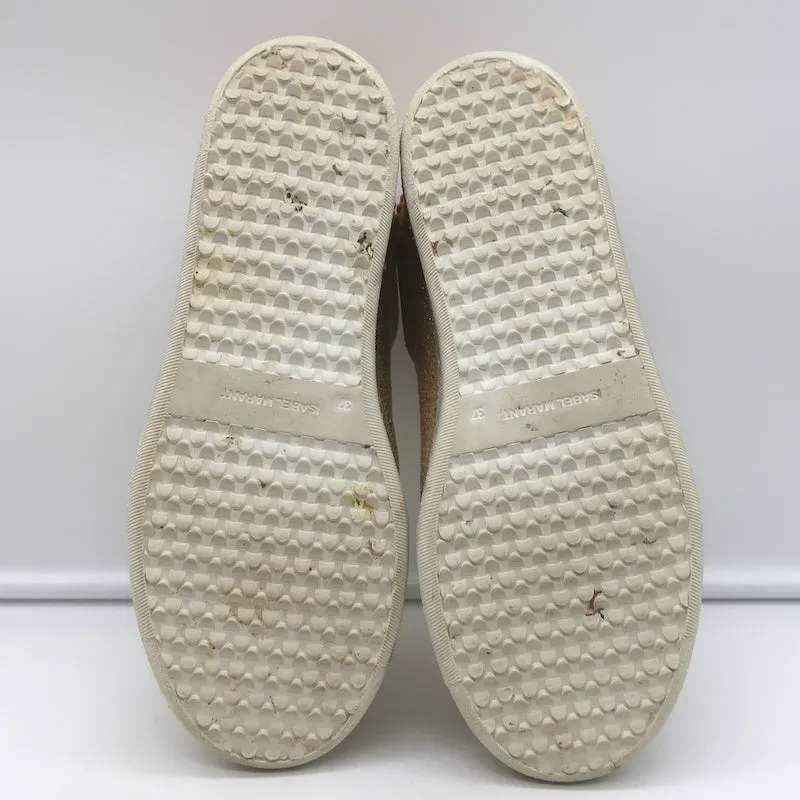 Isabel Marant Beth Sneakers Éclair Doré Cuir Métallisé Craquelé Taille 37