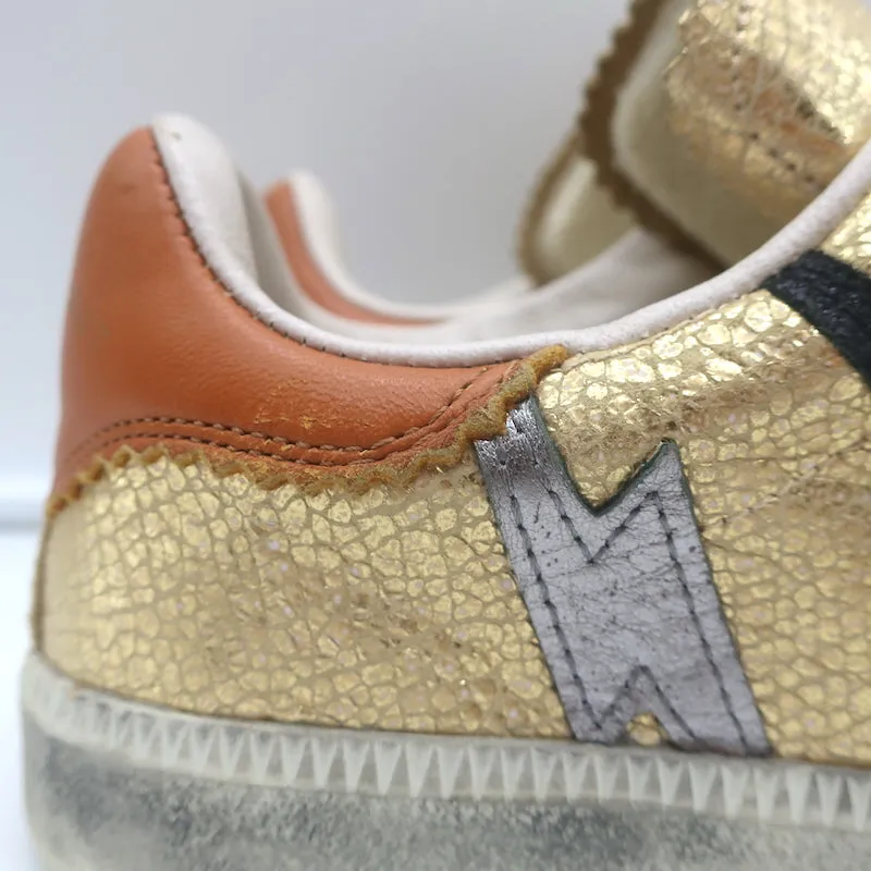 Isabel Marant Beth Sneakers Éclair Doré Cuir Métallisé Craquelé Taille 37