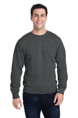 J America Mens Crewneck Sweatshirt - Black Triblend