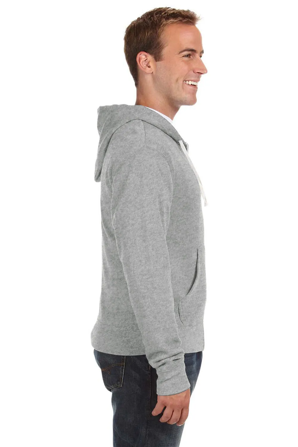 Pull à capuche en polaire pour homme J America avec fermeture éclair complète et poches - Gris