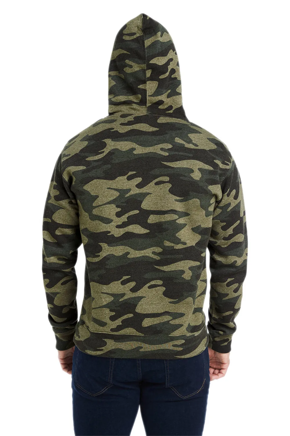 Pull à capuche en polaire pour hommes J America avec poche kangourou - Camouflage