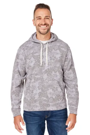 J America Mens Fleece Hooded Sweatshirt Hoodie w/ Pouch Pocket - Grey Aloha