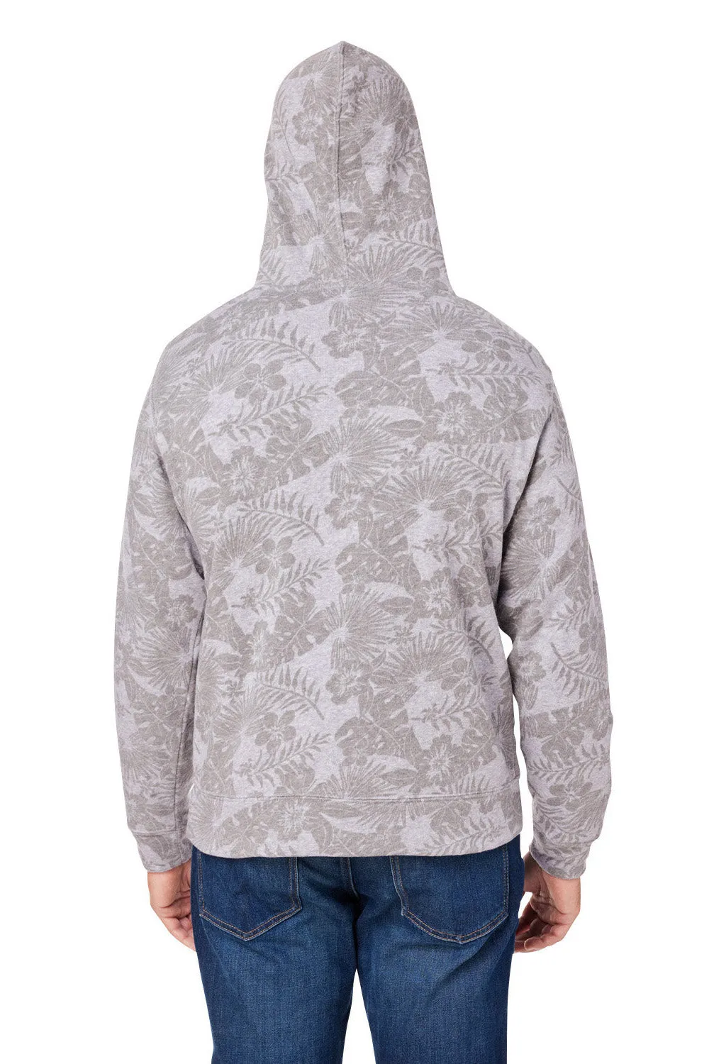 J America Sweat à capuche pour hommes en polaire avec poche kangourou - Gris Aloha
