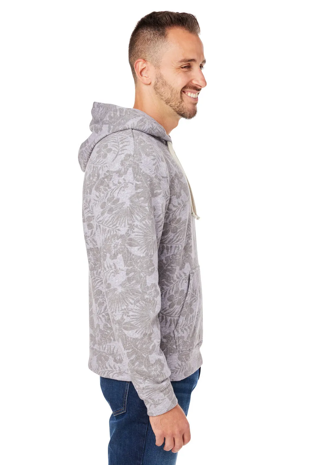 J America Sweat à capuche pour hommes en polaire avec poche kangourou - Gris Aloha