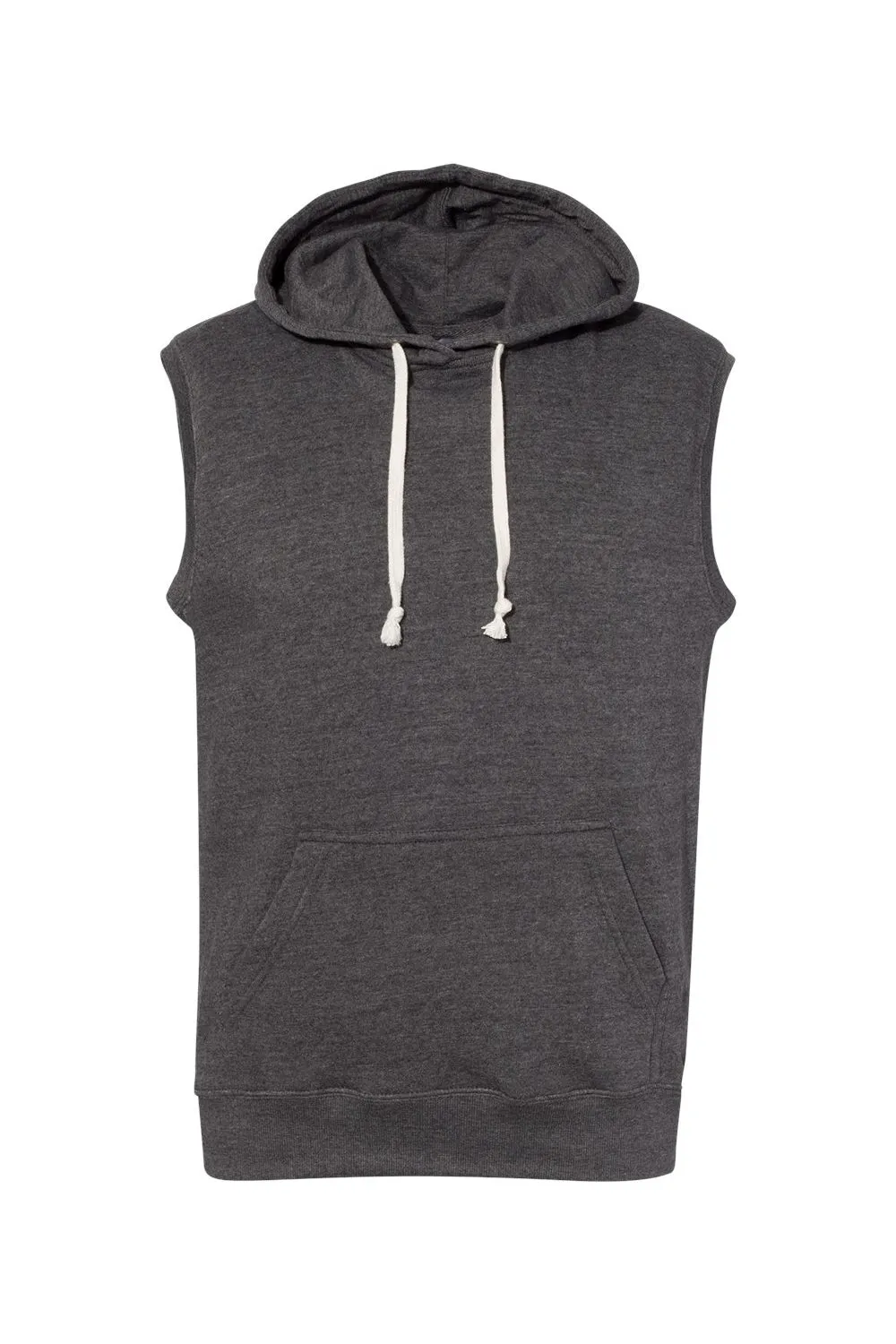 J America Sweat à capuche sans manches pour hommes avec poche kangourou - Noir Triblend