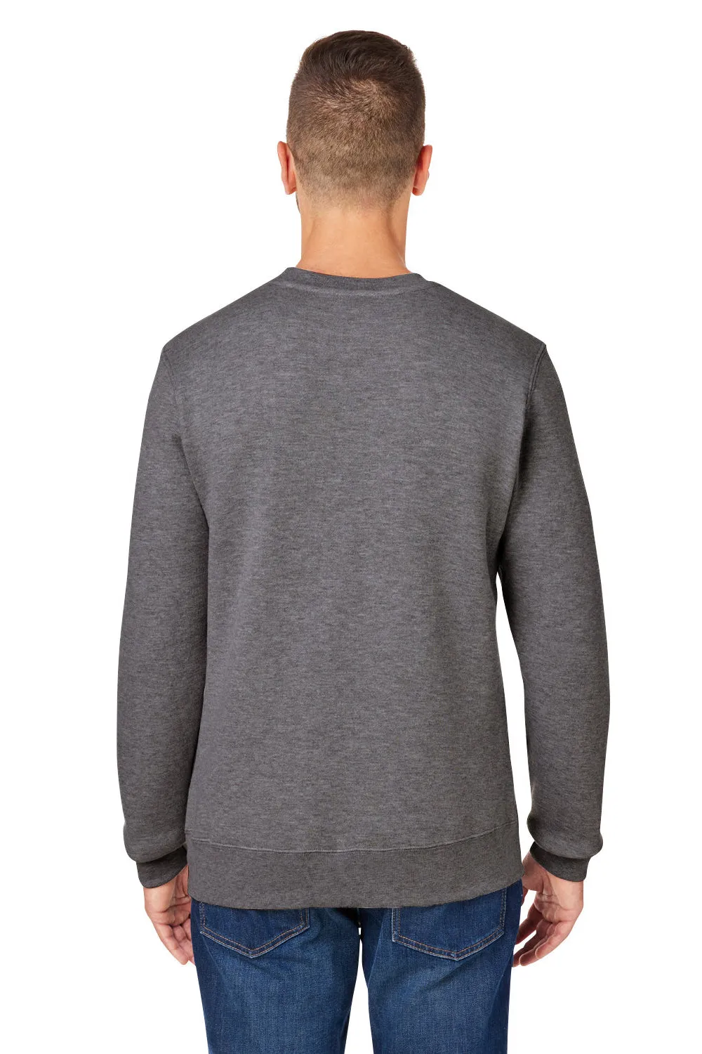 J America Sweat-shirt à capuche en polaire premium pour hommes - Gris charbon chiné