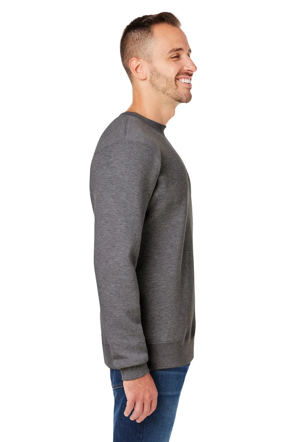 J America Sweat-shirt à capuche en polaire premium pour hommes - Gris charbon chiné