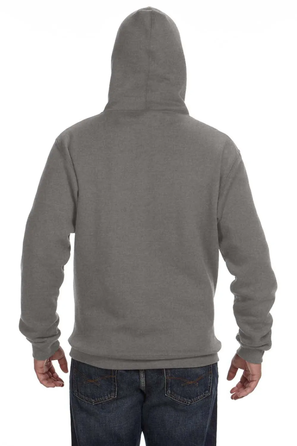 J America Sweat à capuche en polaire premium pour hommes avec poche kangourou - Gris anthracite chiné