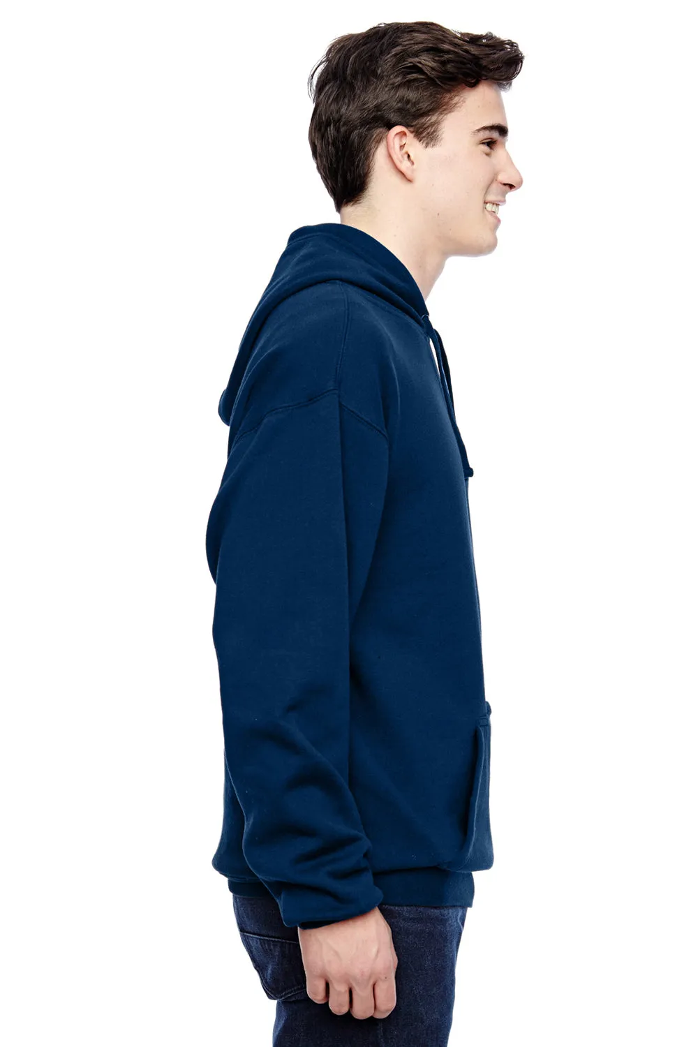 J America Sweat à capuche en polaire pour hommes avec poche kangourou - Bleu marine
