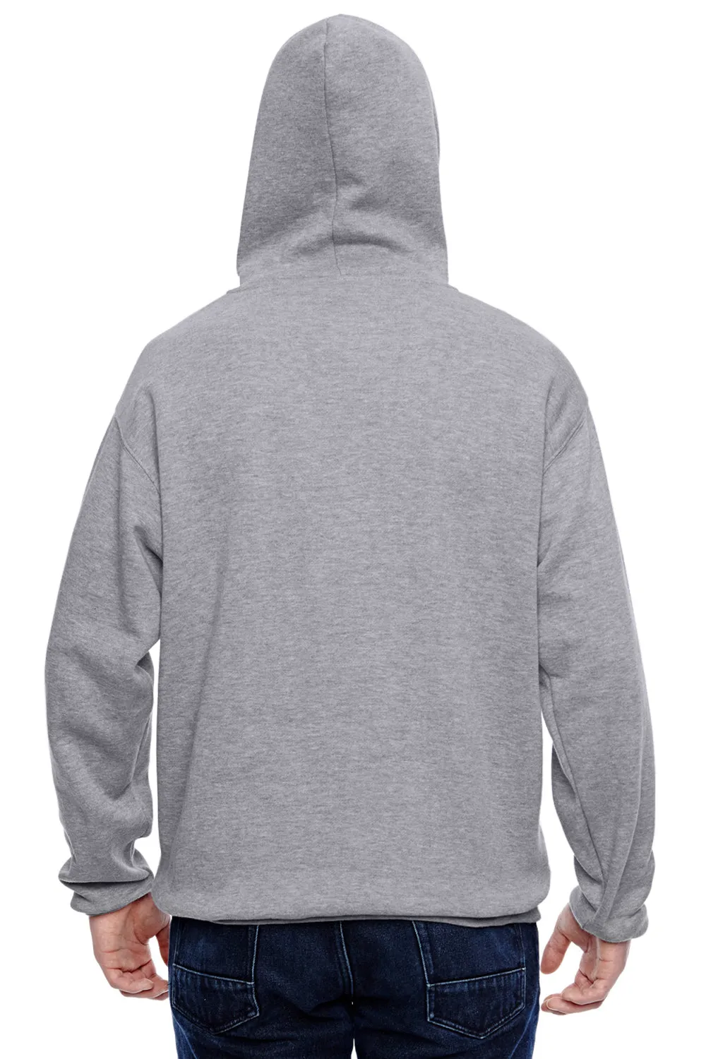 J America Sweat à capuche en polaire pour hommes avec poche kangourou - Gris Oxford