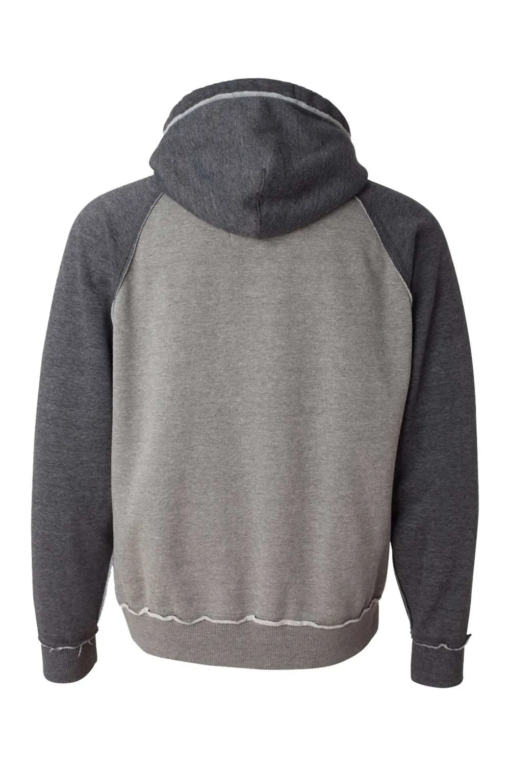 J America Sweat à capuche vintage pour hommes avec poche kangourou - Gris fumée/Gris anthracite