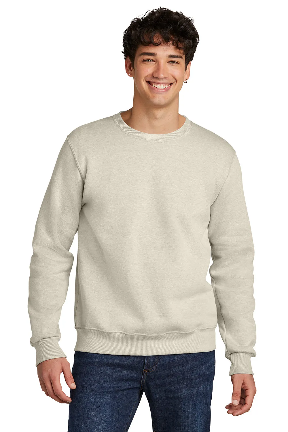 Jerzees Sweat-shirt à col rond pour hommes Eco Premium à régulation d'humidité - Heather Sweet Cream