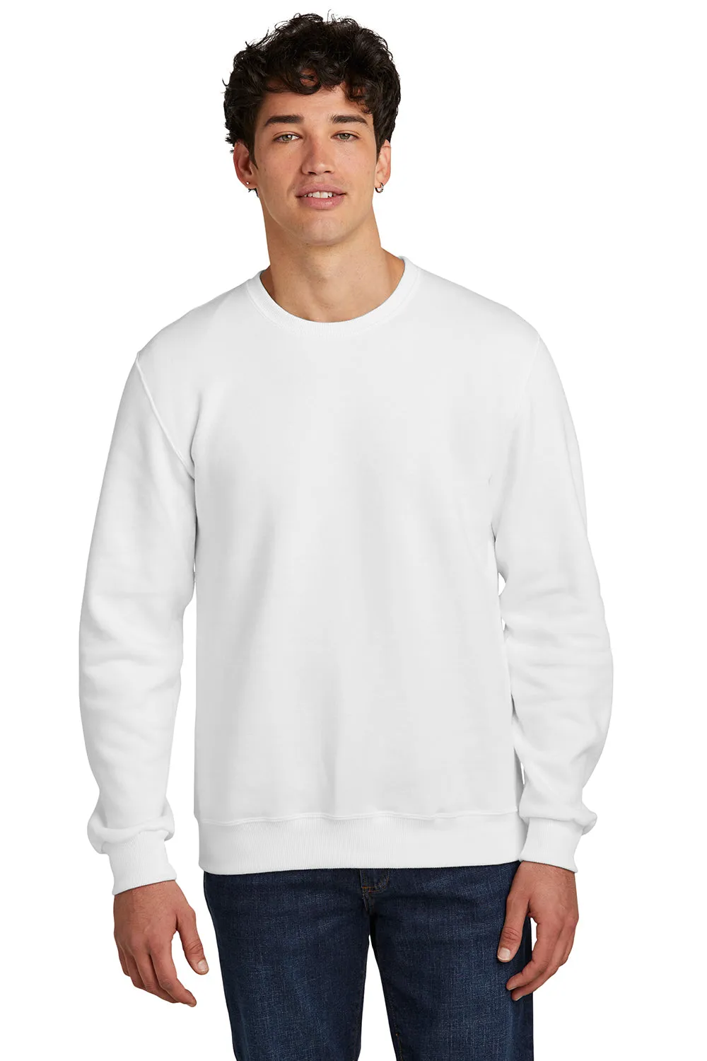 Jerzees Sweat-shirt Homme Éco Premium à Col Ras-du-cou et Évacuation de l'Humidité - Blanc