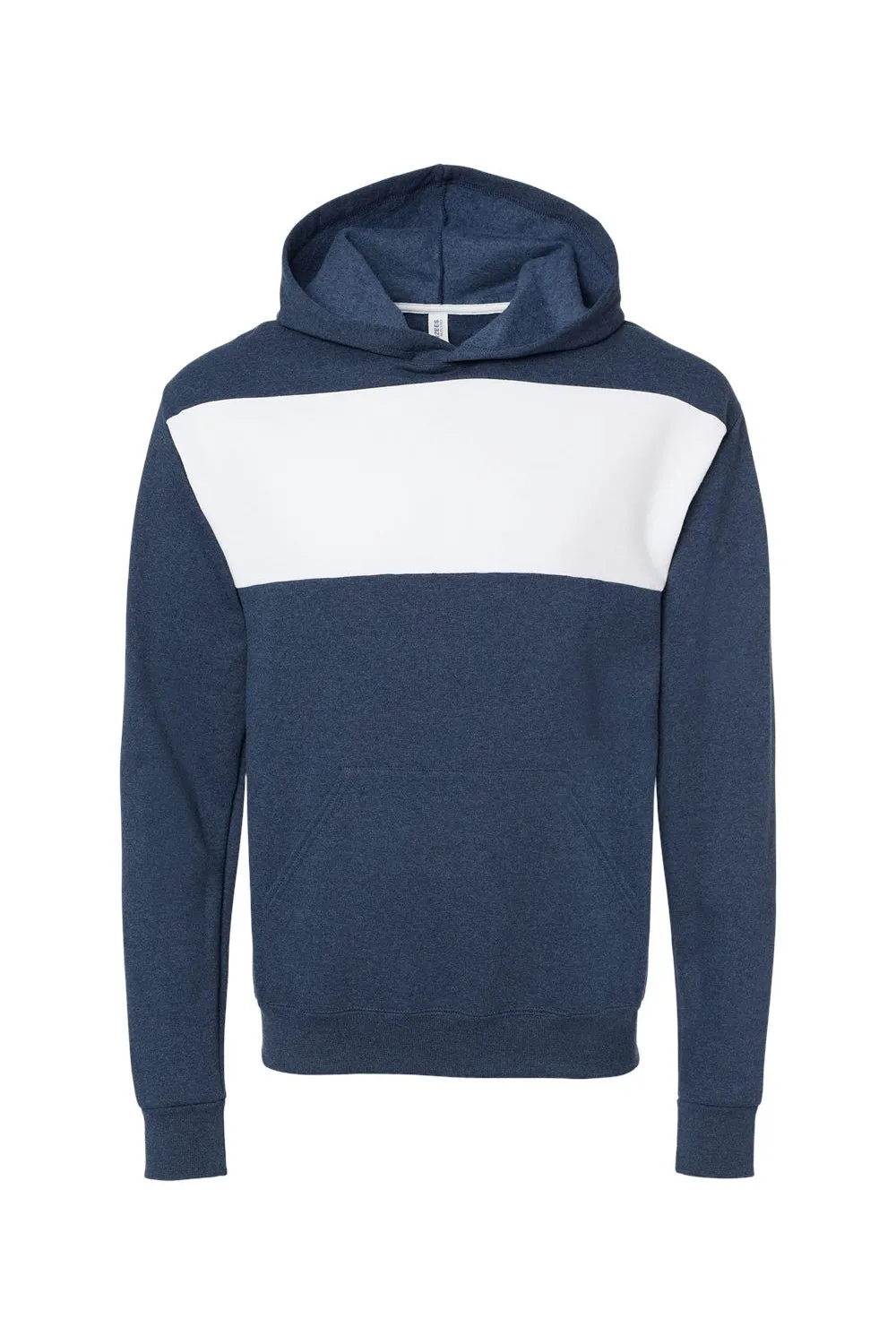 Jerzees Sweat à capuche pour hommes en polaire NuBlend résistant aux boulettes avec poche kangourou - Bleu indigo chiné/Blanc - Liquidation