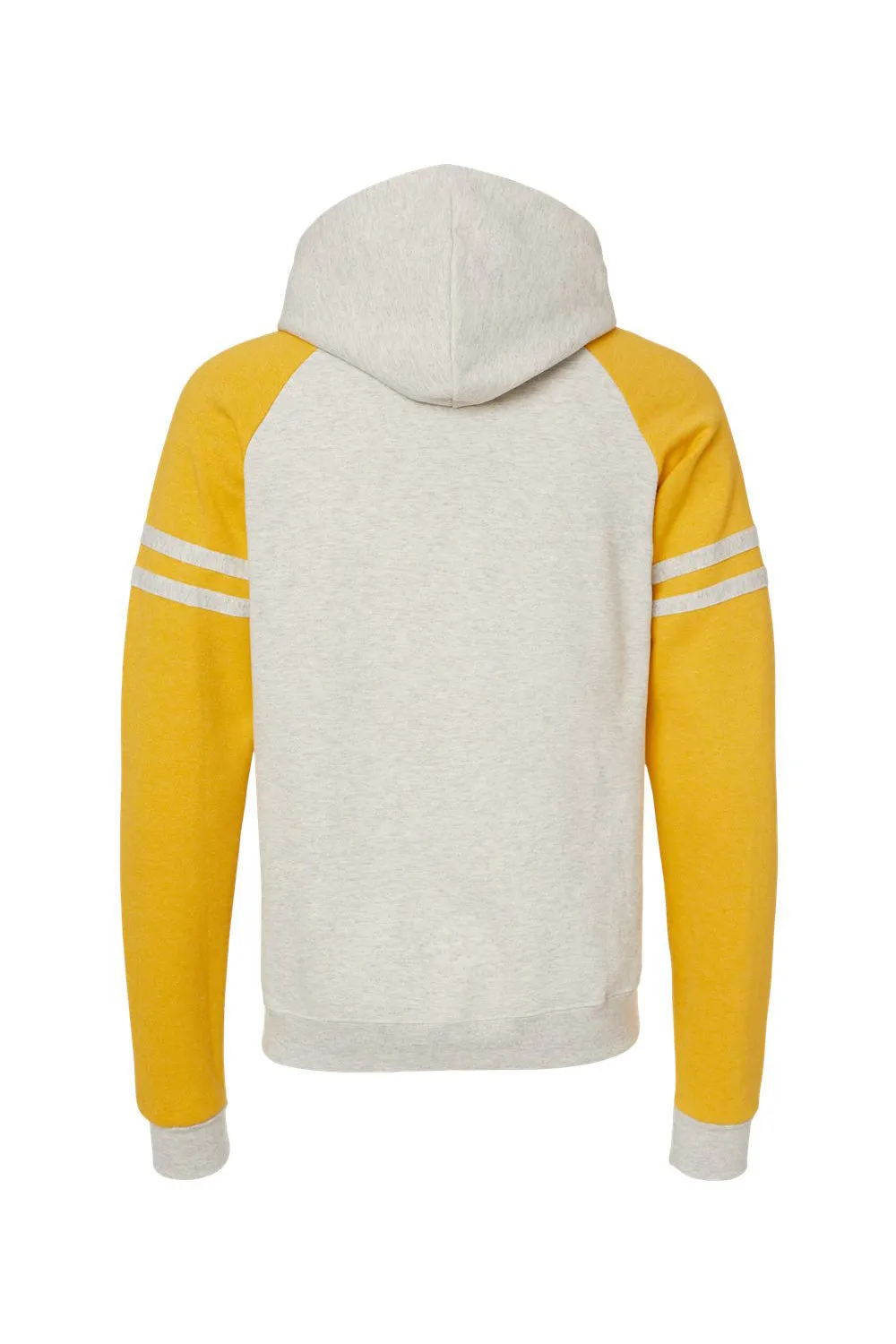 Jerzees pour Hommes Pull à Capuche en Polaire NuBlend avec Pochette et Motifs en Couleurs Contrastées - Mélange Gris Chiné/Moutarde
