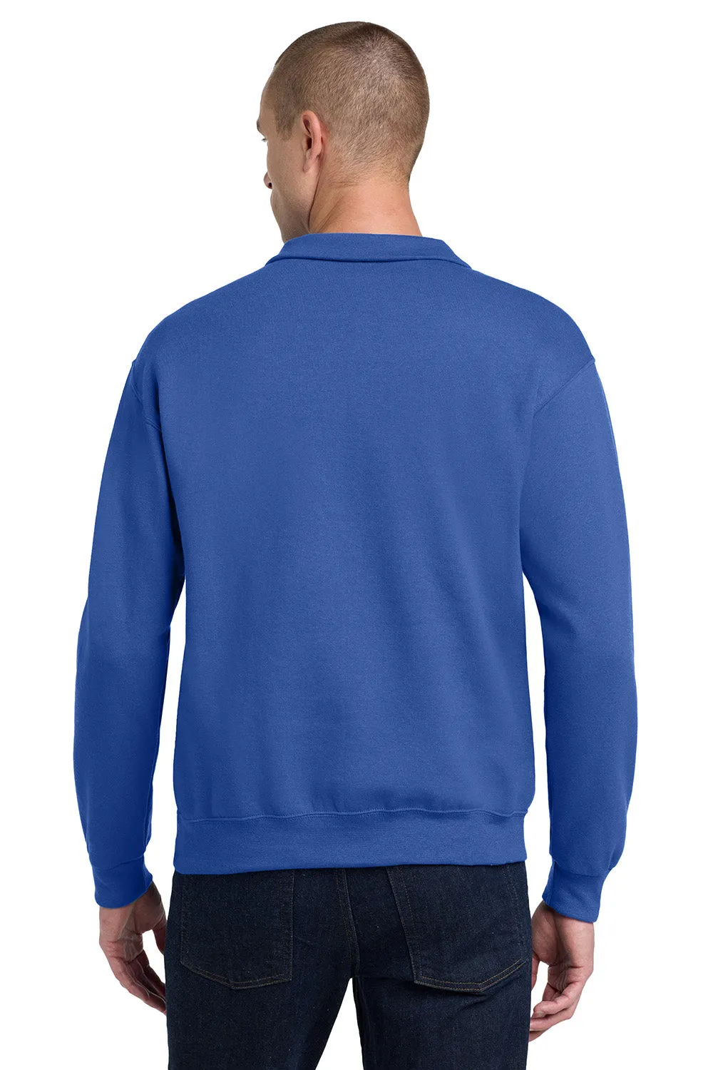 Pull en polaire résistant aux boulettes Jerzees pour hommes NuBlend à zip 1/4 - Bleu royal