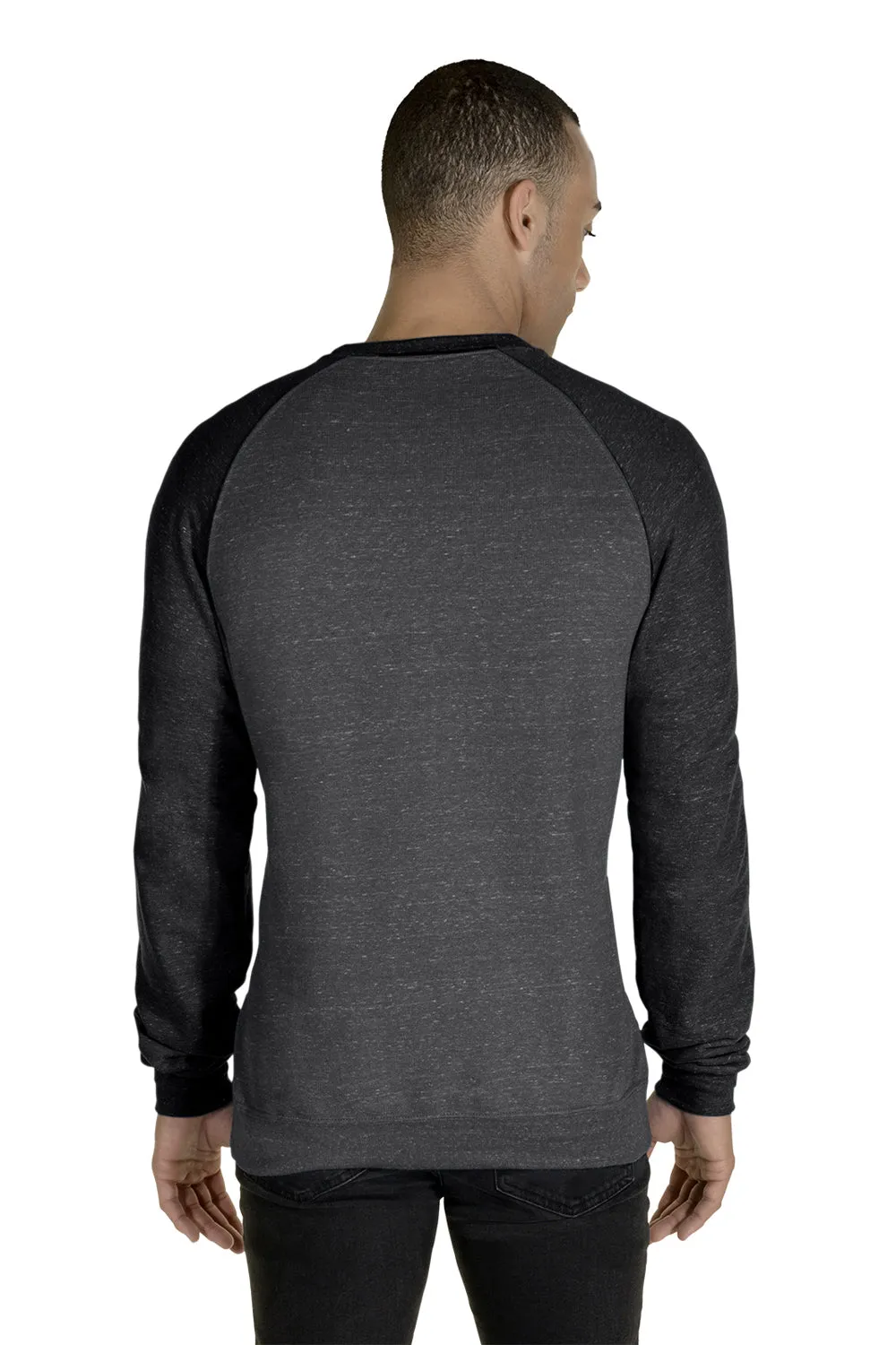 Pull en French Terry vintage pour hommes Jerzees - Gris charbon chiné/Noir