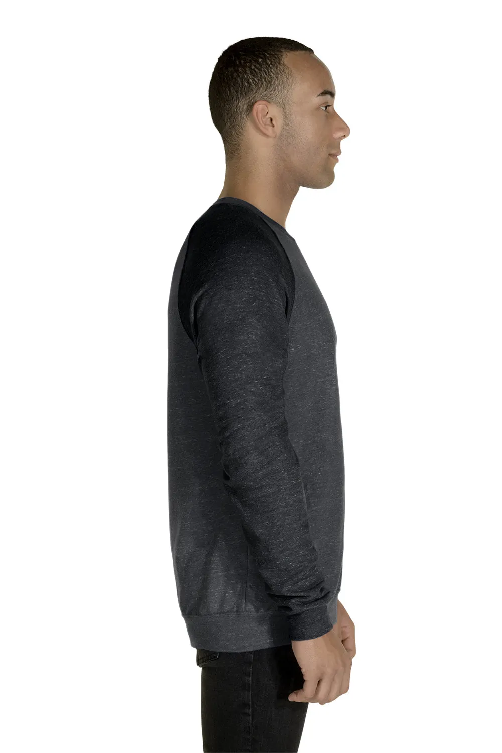 Pull en French Terry vintage pour hommes Jerzees - Gris charbon chiné/Noir