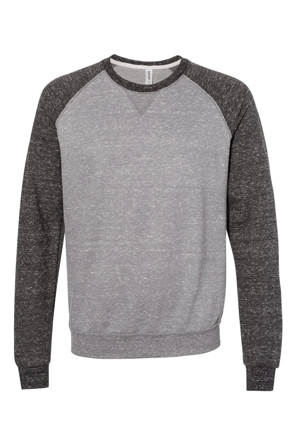 Pull en French Terry vintage pour hommes Jerzees - Gris charbon chiné/Noir
