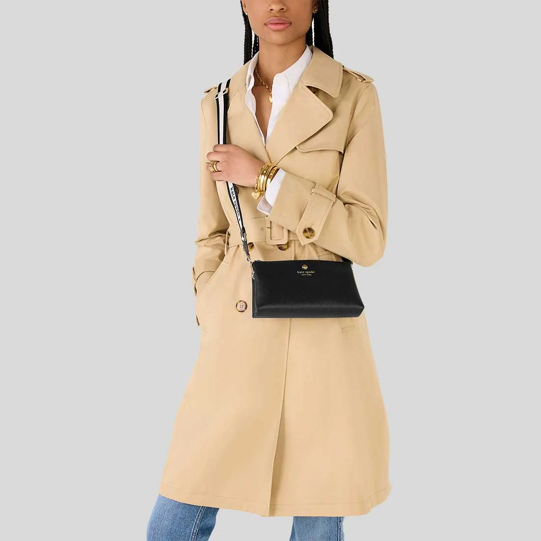 Sac à main KATE SPADE Emma en mini cuir granuleux noir KK257