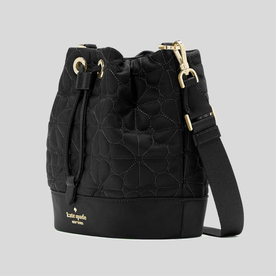 Sac Kate Spade KATE SPADE Sac à bandoulière en tissu matelassé fleuri Noir KK076