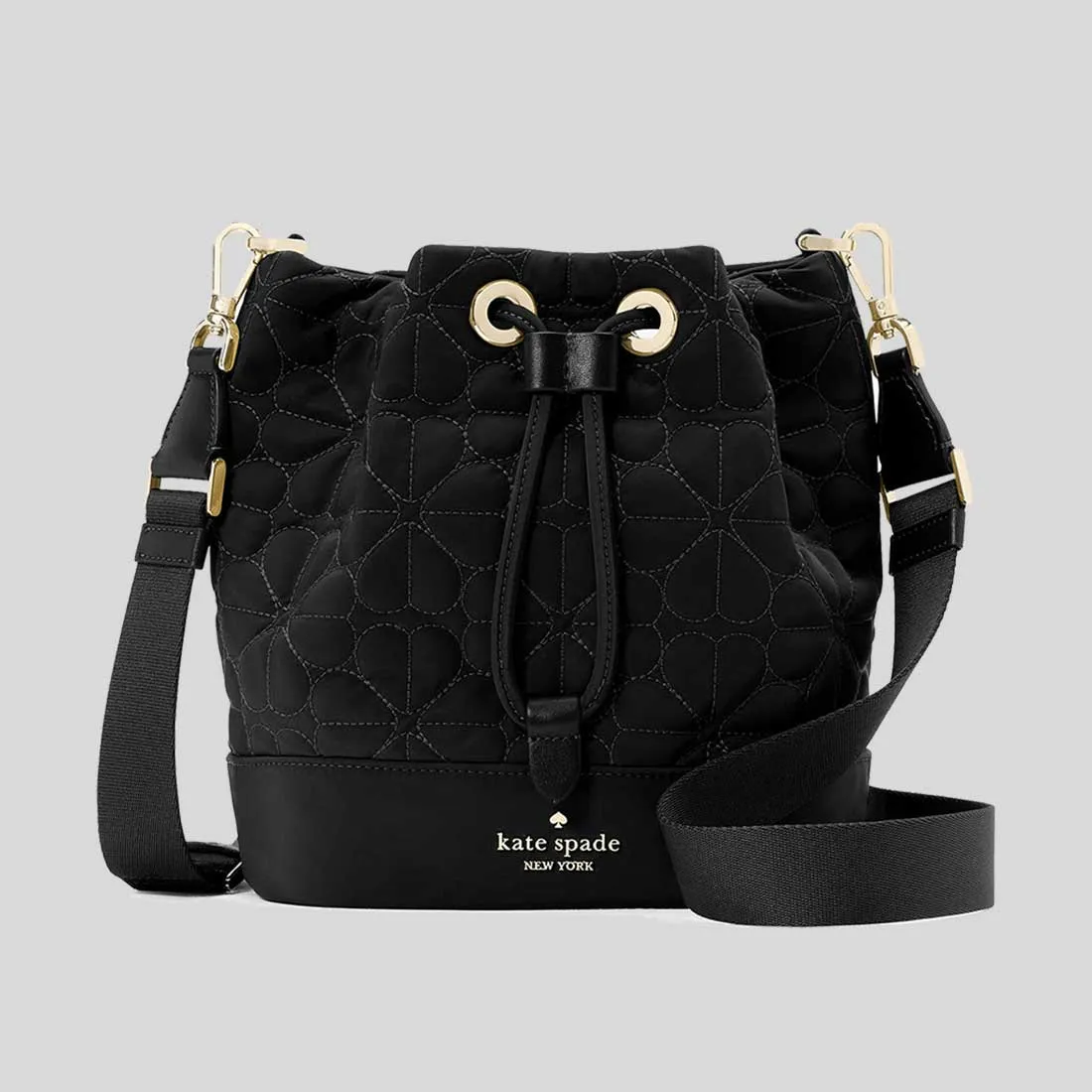 Sac Kate Spade KATE SPADE Sac à bandoulière en tissu matelassé fleuri Noir KK076