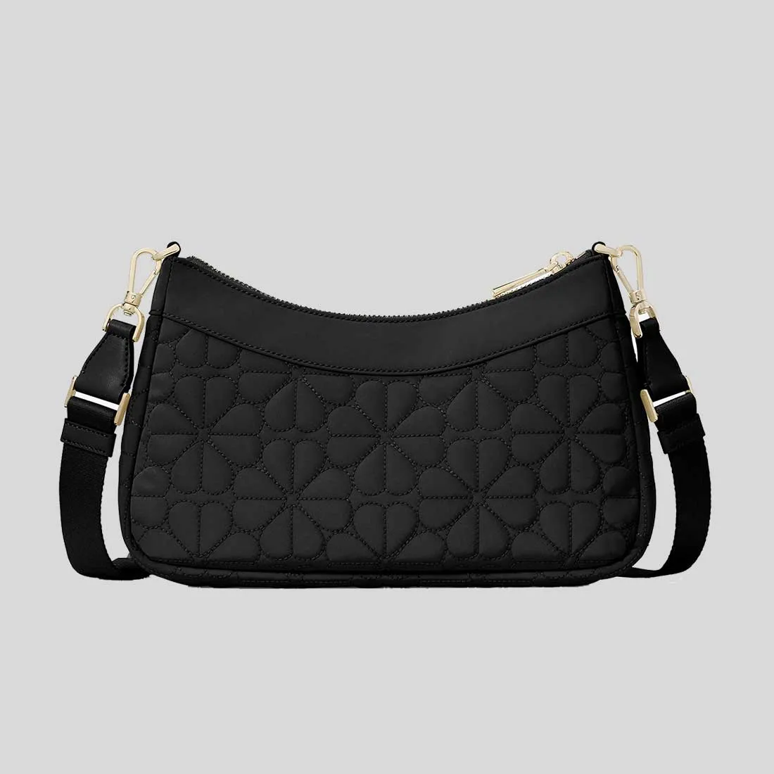 Sac Kate Spade KATE SPADE Sac Bandoulière Convertible en Tissu Matelassé Fleuri Noir KK077