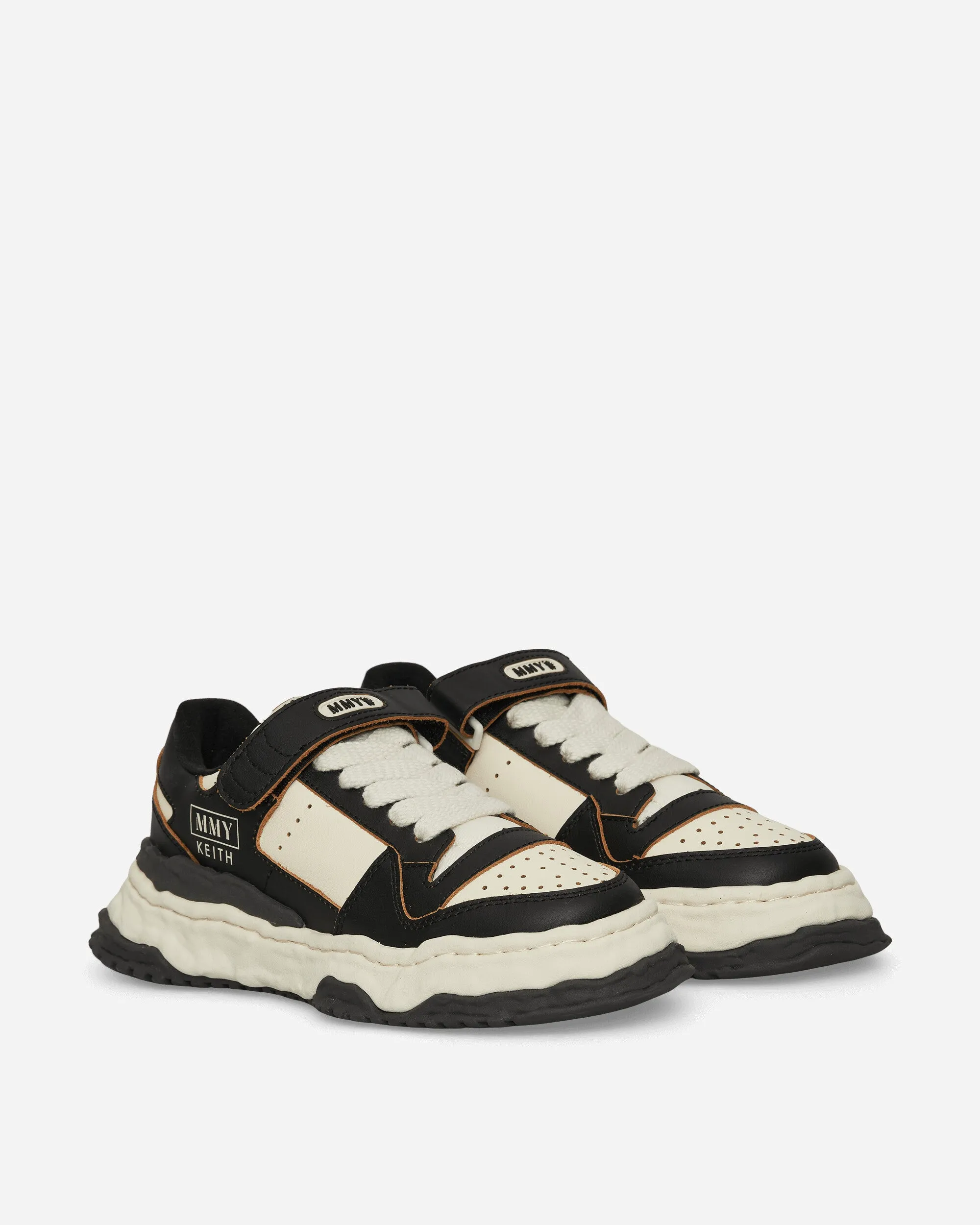 Baskets basses Keith OG en cuir pleine fleur noir et blanc