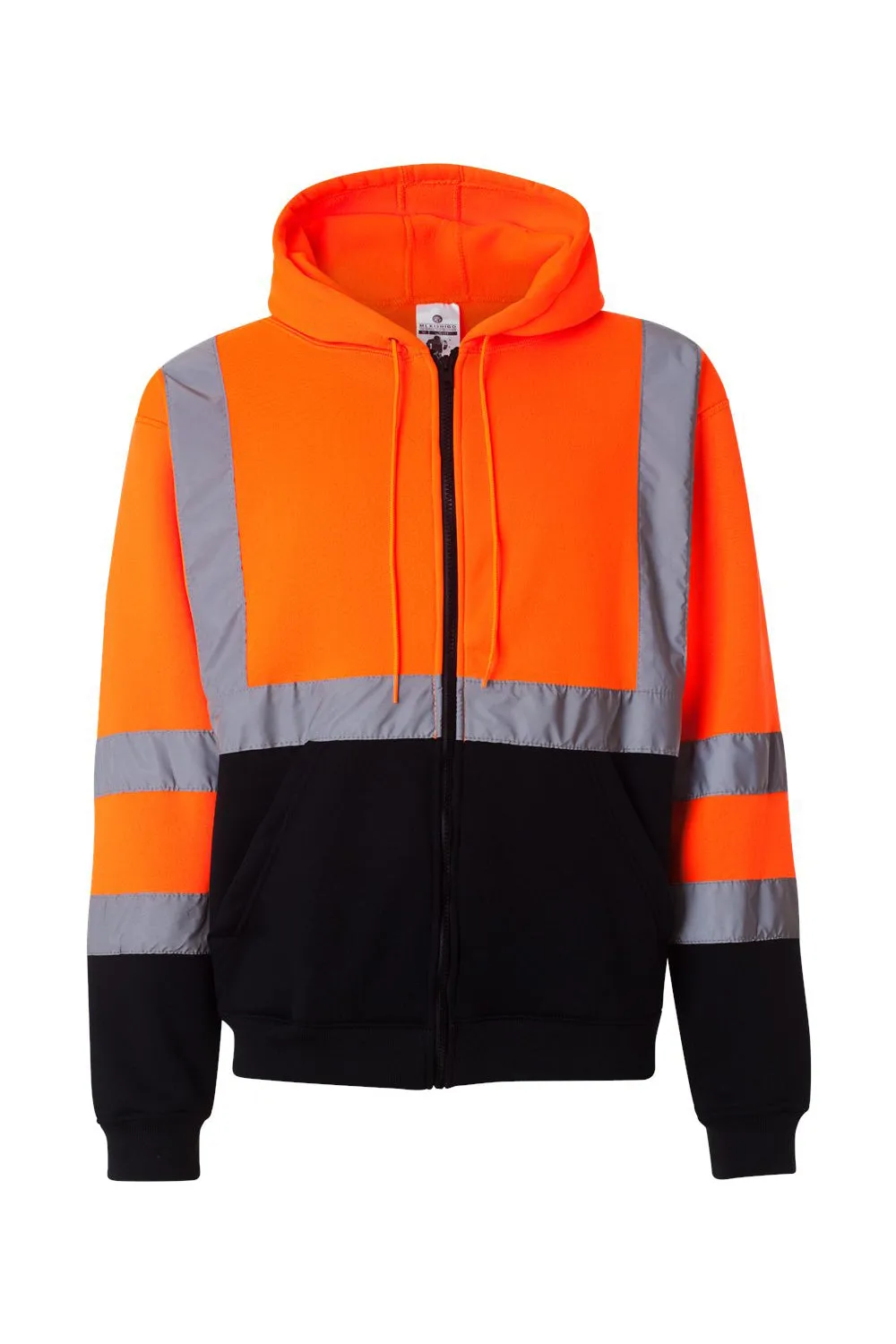 Kishigo Sweat à capuche pour hommes haute visibilité avec fermeture éclair et poches - Orange