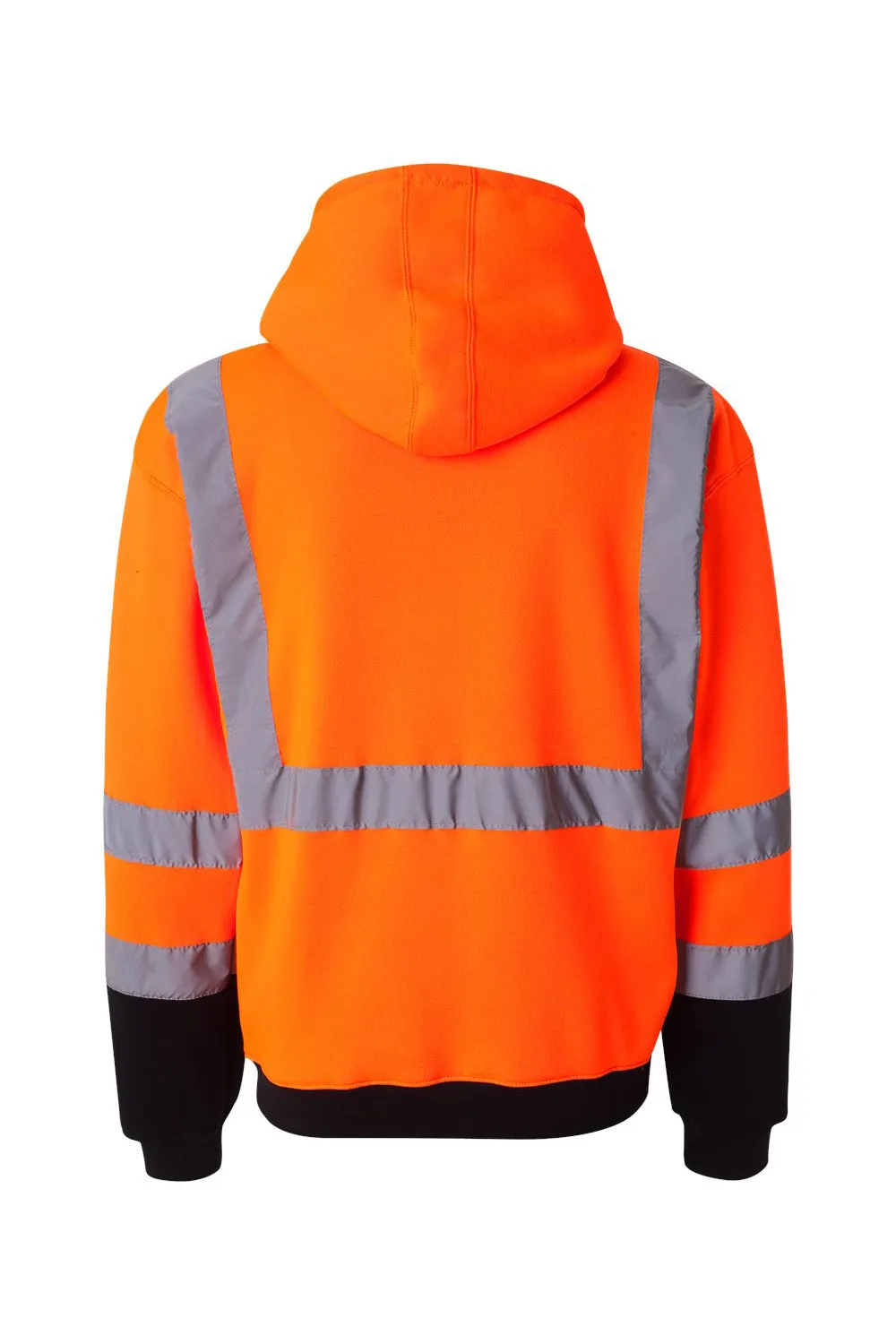 Kishigo Sweat à capuche pour hommes haute visibilité avec fermeture éclair et poches - Orange