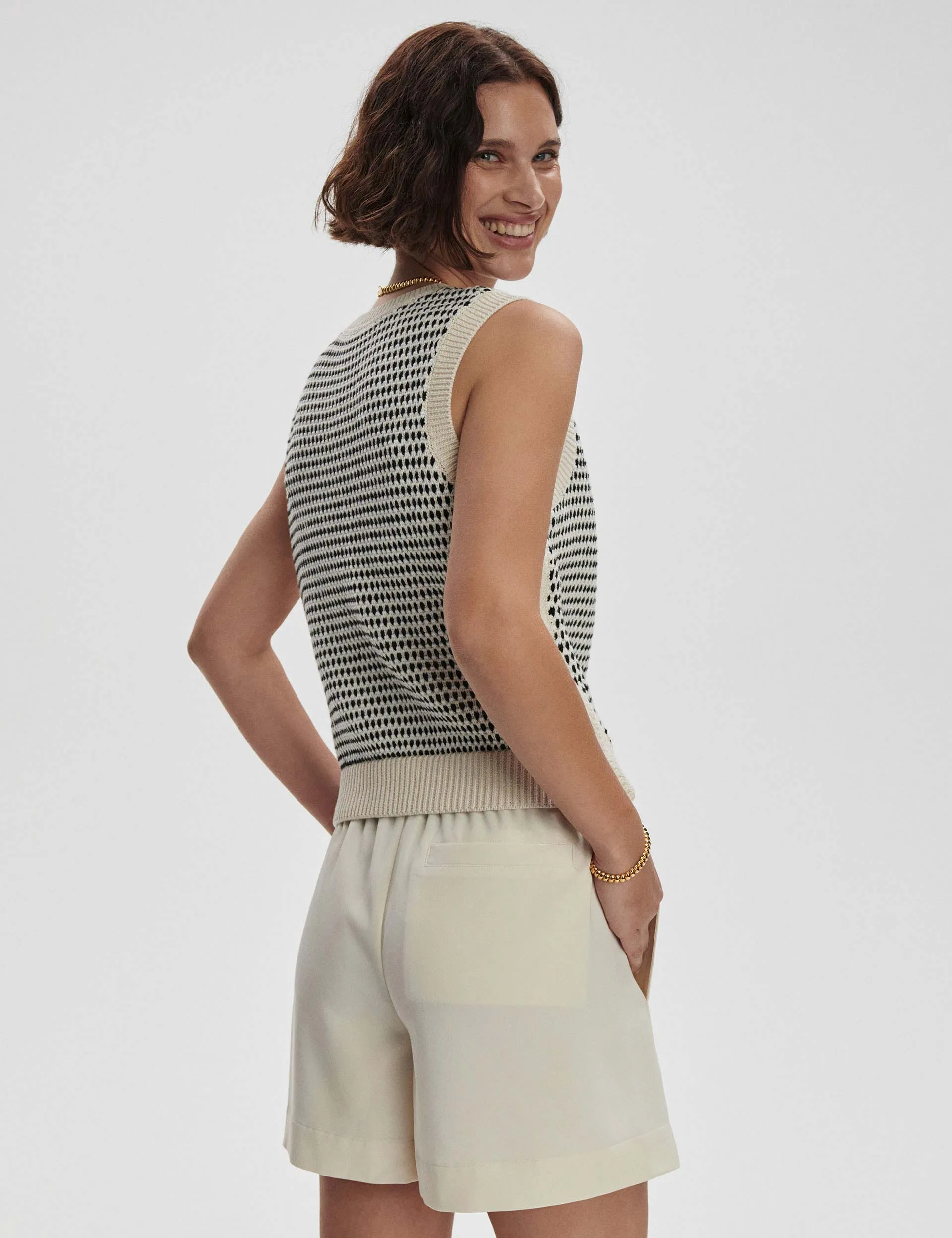 Gilet en maille texturée Knowles - Bouleau