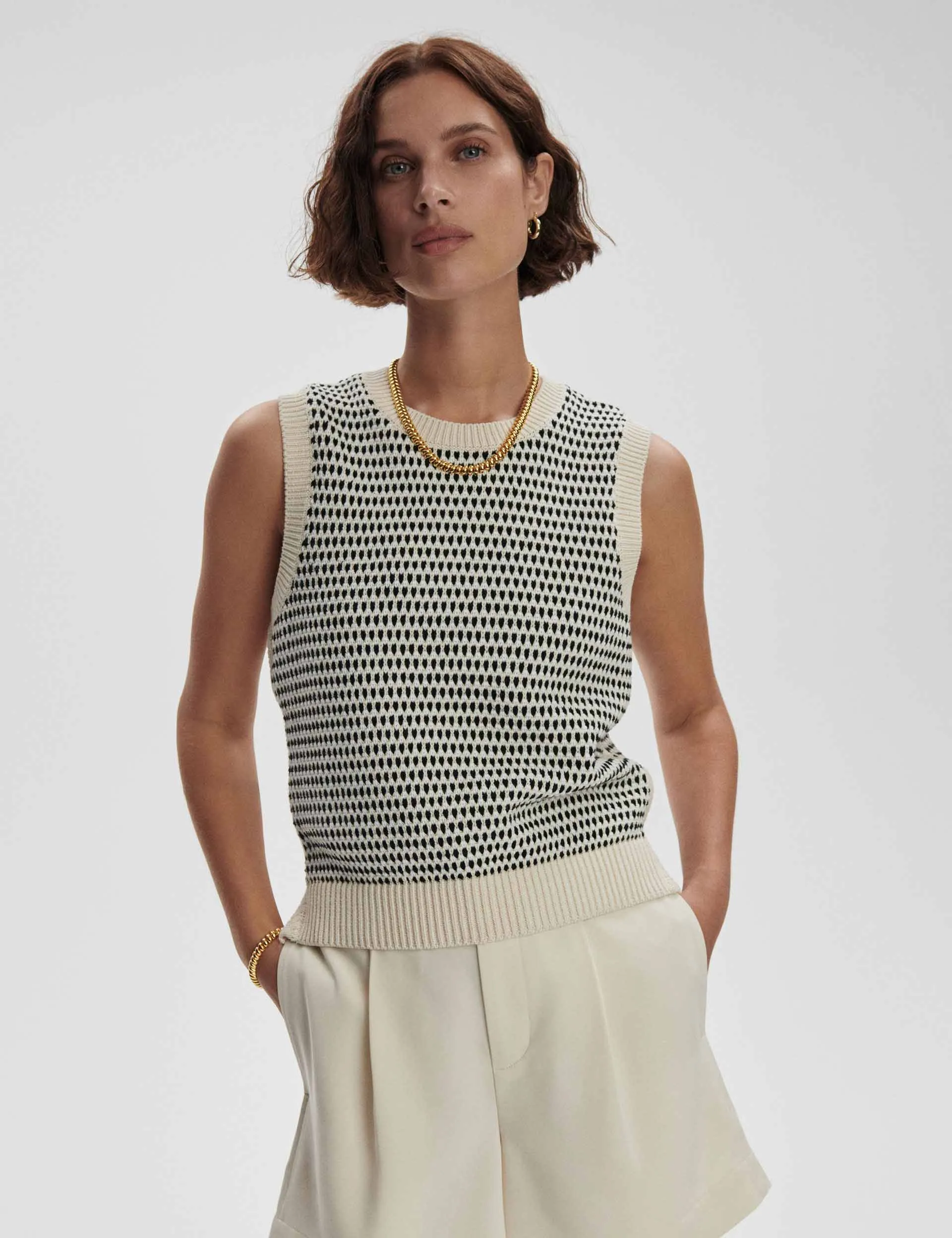 Gilet en maille texturée Knowles - Bouleau