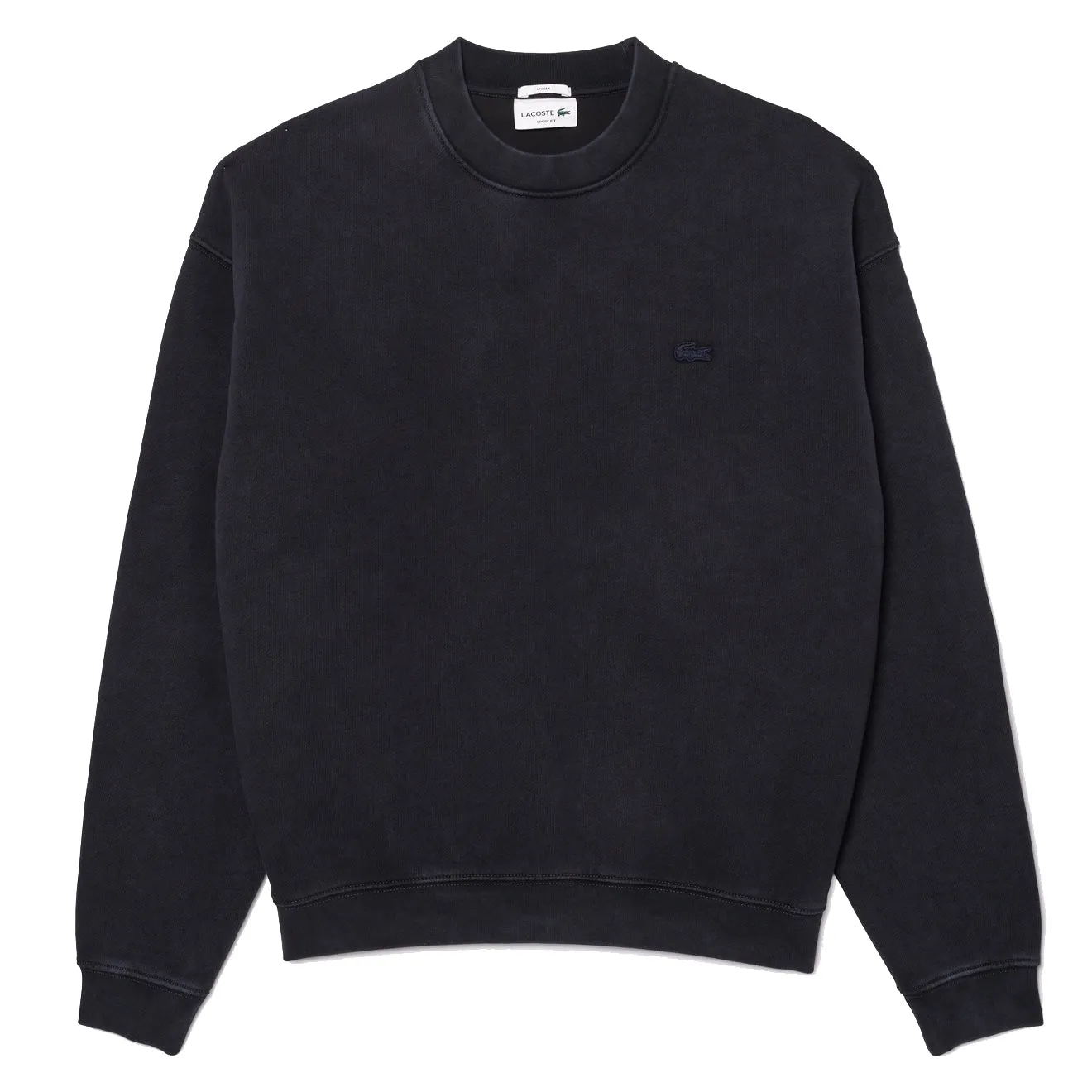 Lacoste Sweat-shirt à effet lavé coupe loose en polaire noir