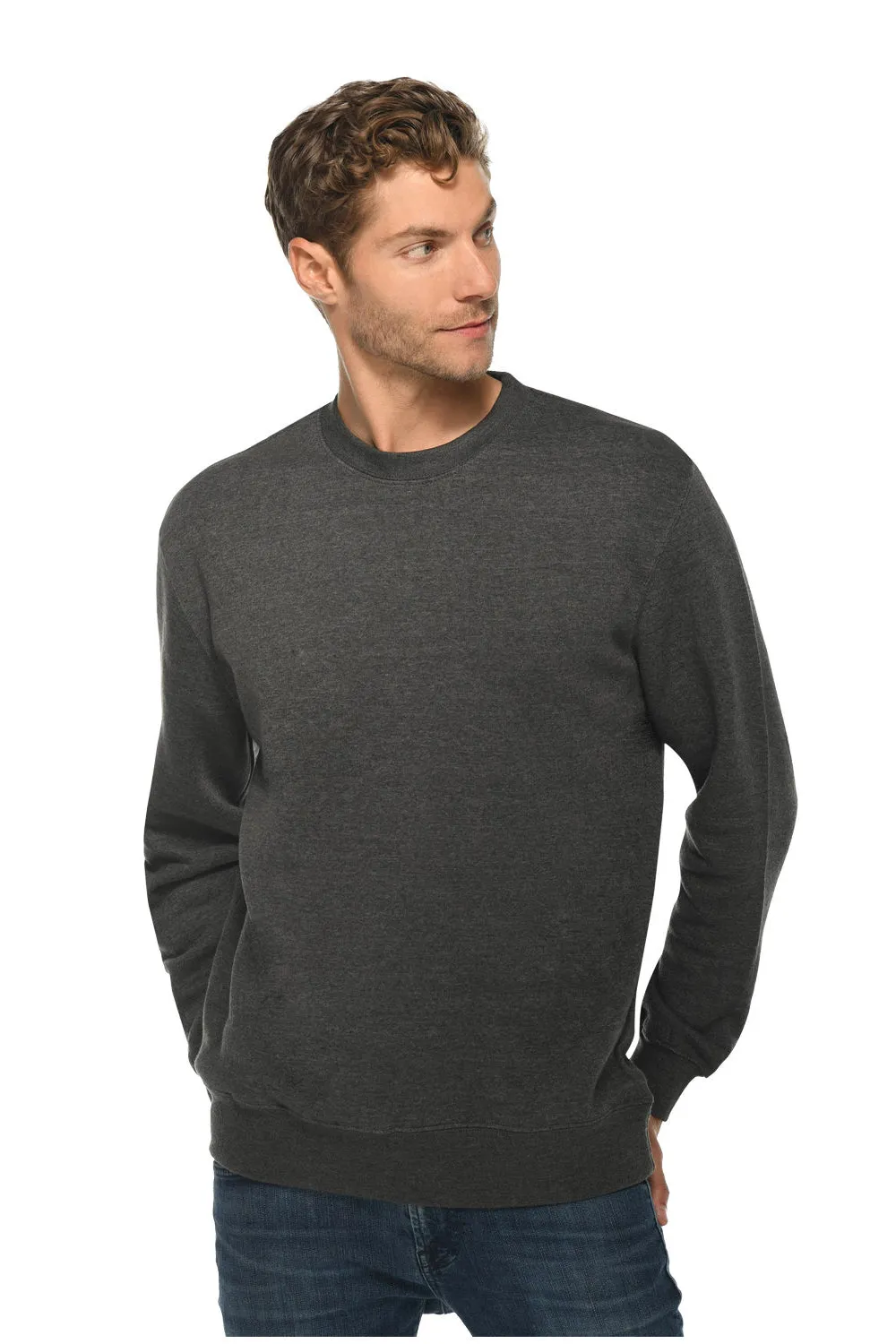 Pull à col rond premium pour hommes Lane Seven - Gris charbon chiné