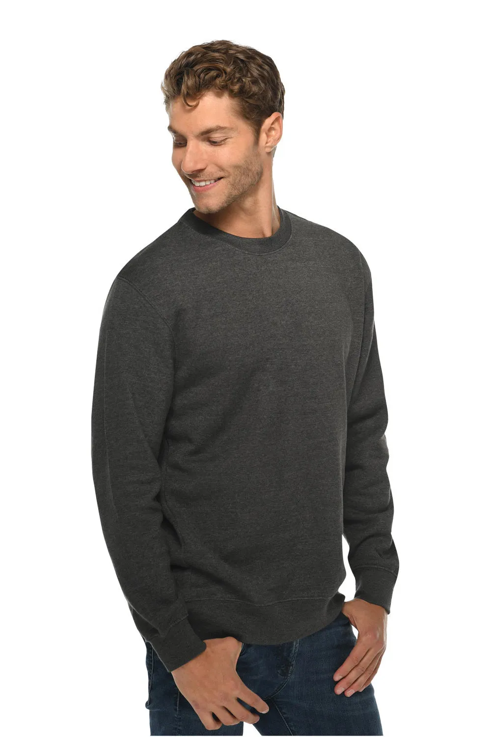 Pull à col rond premium pour hommes Lane Seven - Gris charbon chiné