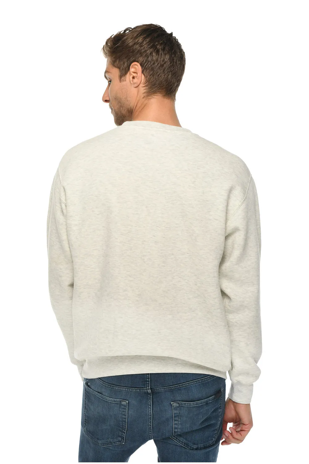 Pull à col rond premium pour hommes Lane Seven - Gris chiné oatmeal