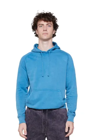 Lane Seven Mens Vintage Raglan Hooded Sweatshirt Hoodie w/ Pouch Pocket - Vintage Lake Blue