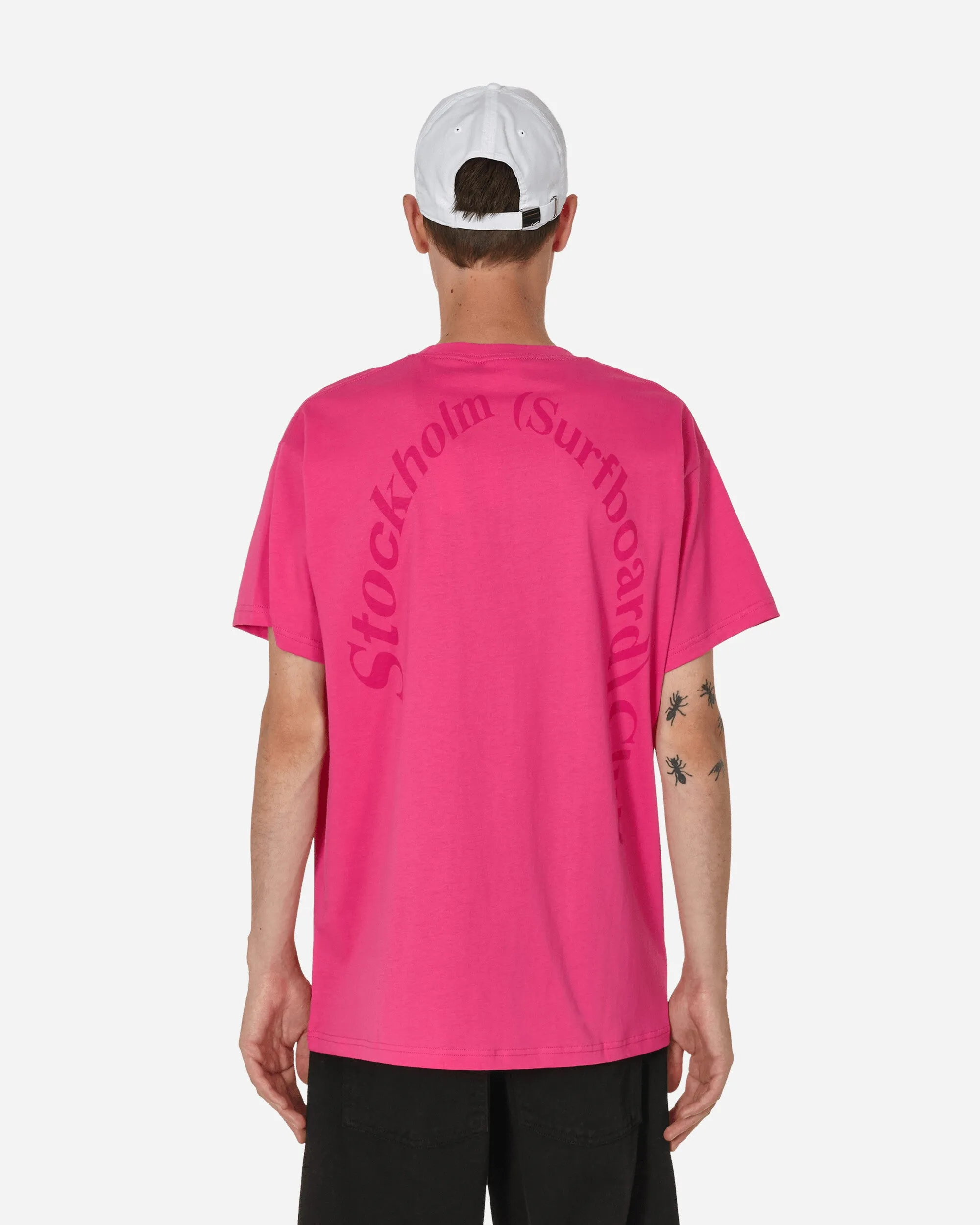 T-shirt à logo rose fluo