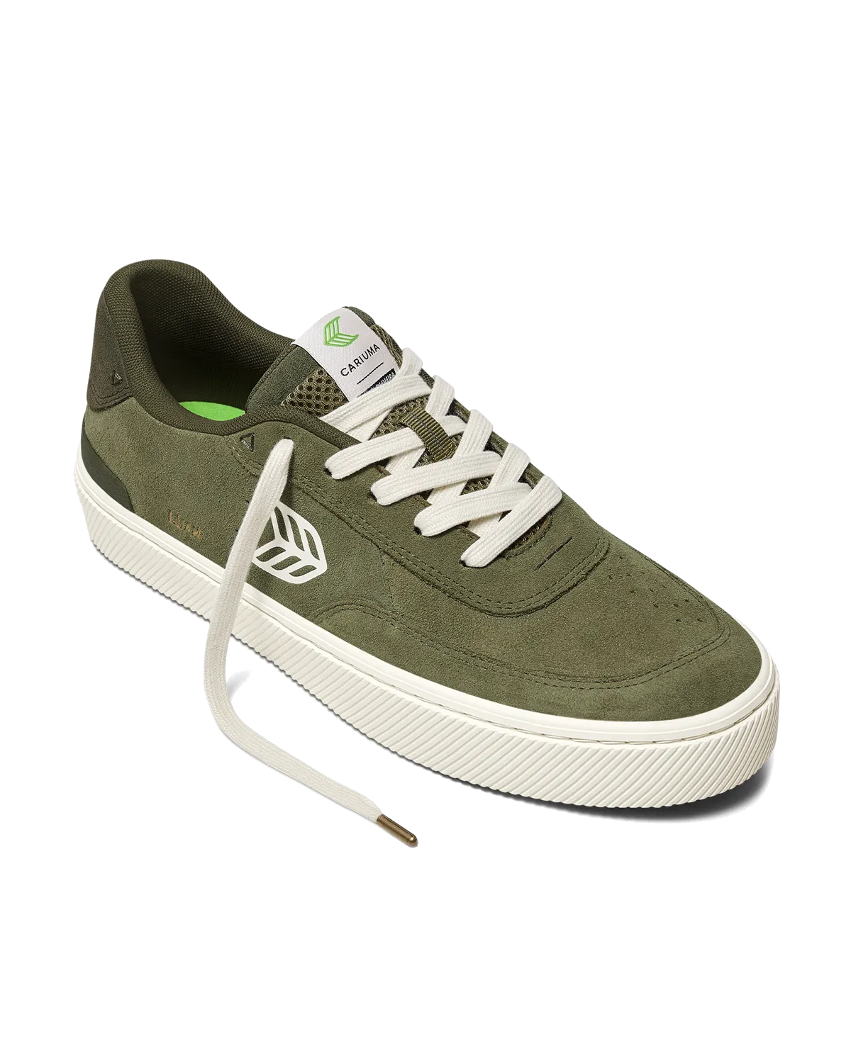 Chaussures Luan Pro en daim vert olive et ivoire